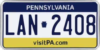 PA license plate LAN2408