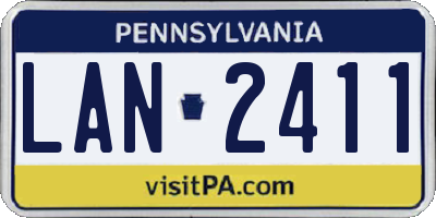 PA license plate LAN2411