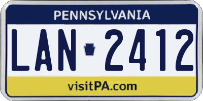 PA license plate LAN2412