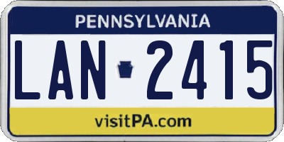 PA license plate LAN2415