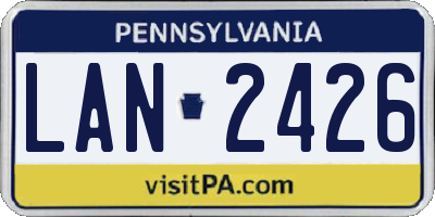PA license plate LAN2426