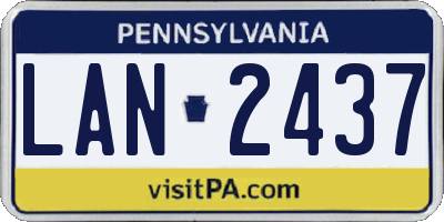 PA license plate LAN2437