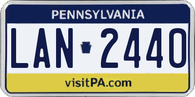 PA license plate LAN2440
