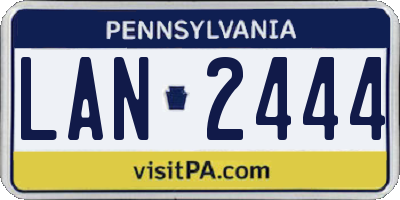 PA license plate LAN2444