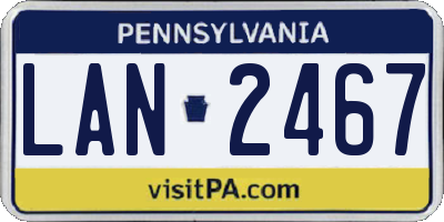 PA license plate LAN2467