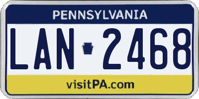 PA license plate LAN2468