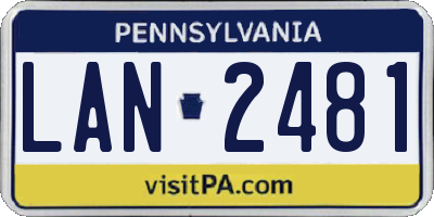 PA license plate LAN2481