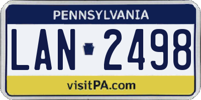 PA license plate LAN2498