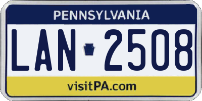 PA license plate LAN2508