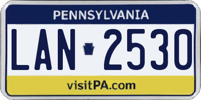 PA license plate LAN2530
