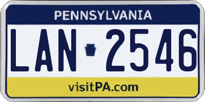PA license plate LAN2546