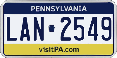 PA license plate LAN2549