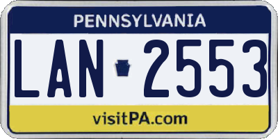 PA license plate LAN2553