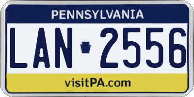 PA license plate LAN2556