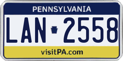 PA license plate LAN2558