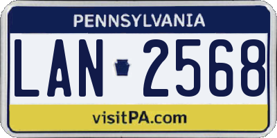 PA license plate LAN2568