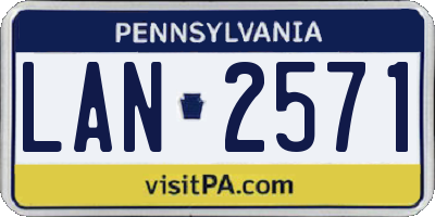 PA license plate LAN2571