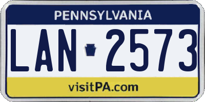 PA license plate LAN2573