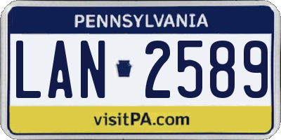 PA license plate LAN2589