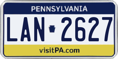 PA license plate LAN2627