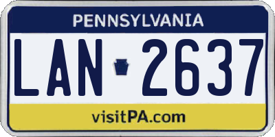 PA license plate LAN2637