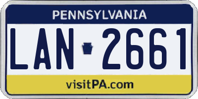 PA license plate LAN2661