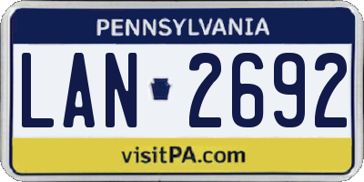 PA license plate LAN2692