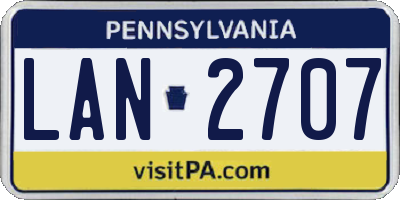 PA license plate LAN2707