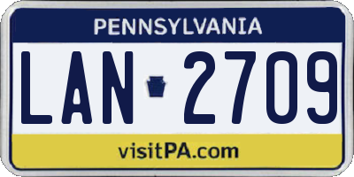 PA license plate LAN2709
