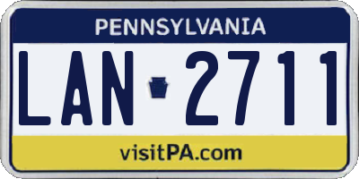 PA license plate LAN2711