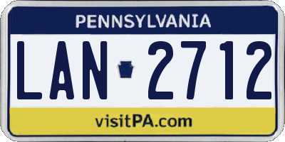 PA license plate LAN2712