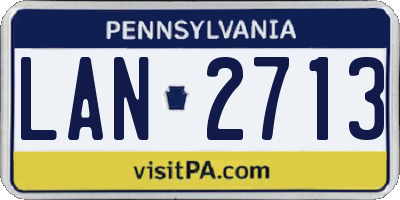 PA license plate LAN2713