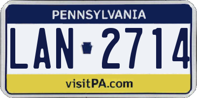 PA license plate LAN2714