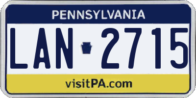 PA license plate LAN2715