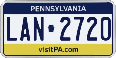 PA license plate LAN2720