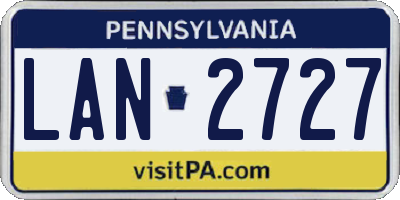 PA license plate LAN2727