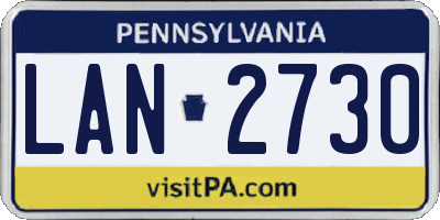 PA license plate LAN2730