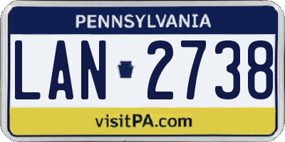PA license plate LAN2738