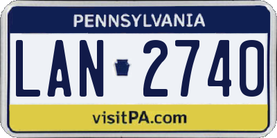 PA license plate LAN2740