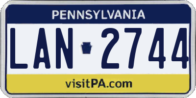 PA license plate LAN2744