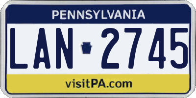 PA license plate LAN2745