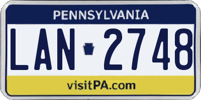 PA license plate LAN2748
