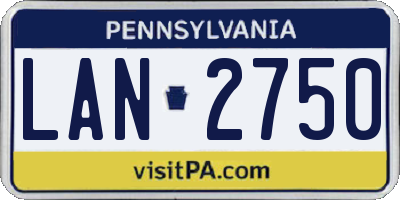PA license plate LAN2750