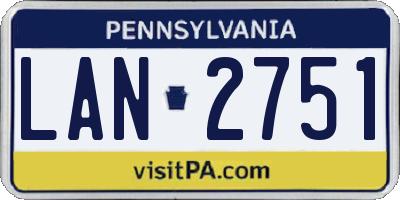 PA license plate LAN2751
