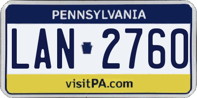 PA license plate LAN2760