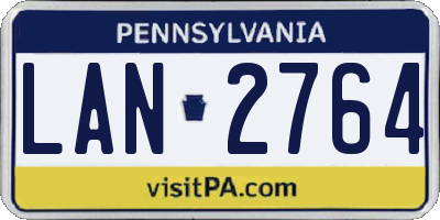 PA license plate LAN2764