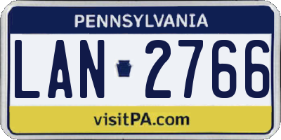 PA license plate LAN2766