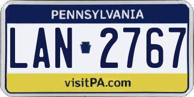 PA license plate LAN2767