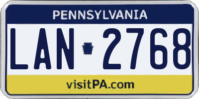 PA license plate LAN2768