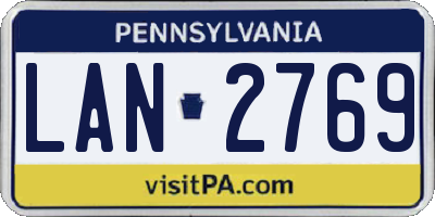 PA license plate LAN2769